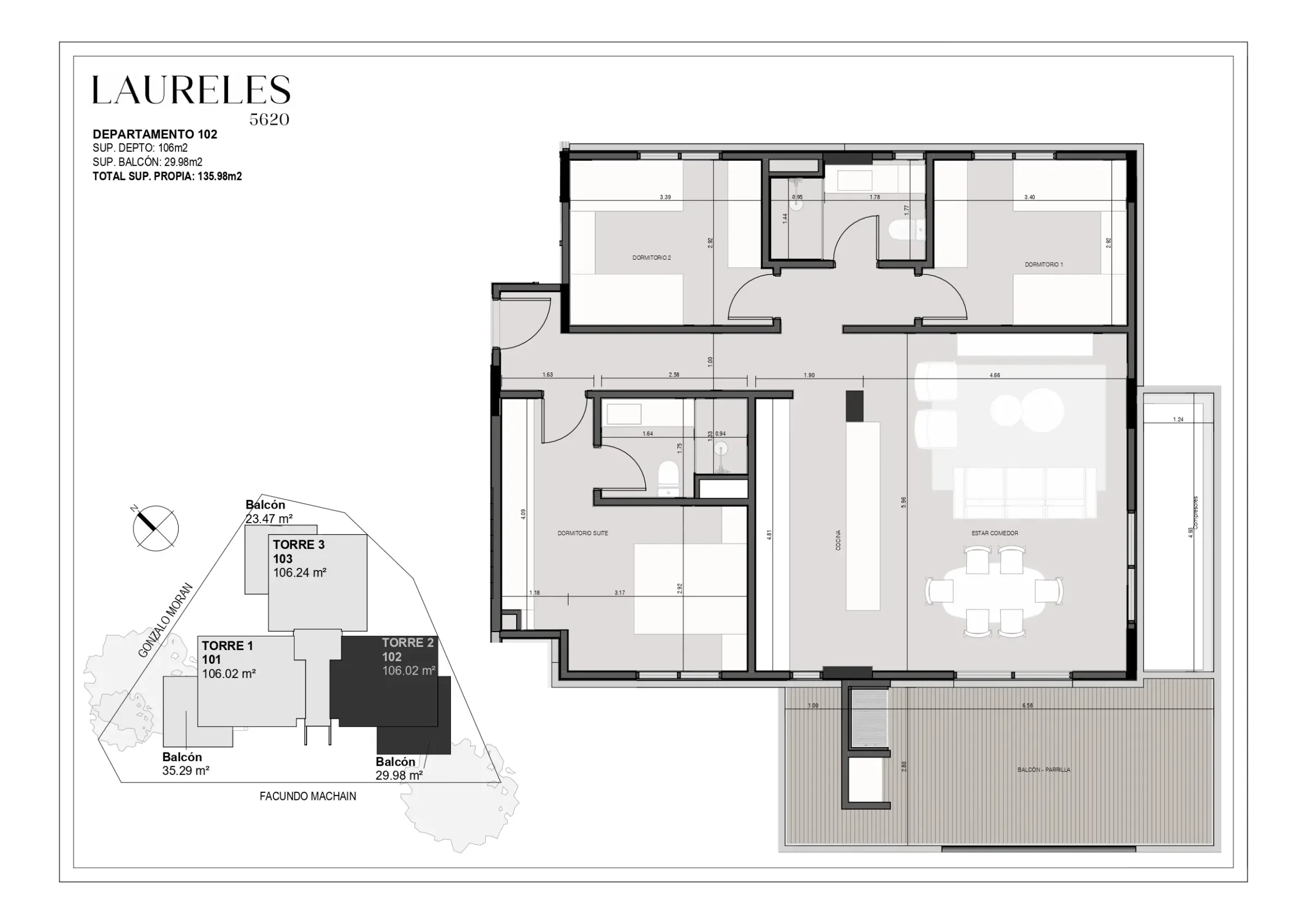 Laureles 5620 - Dpto 102 - Nivel 1 - Torre 2