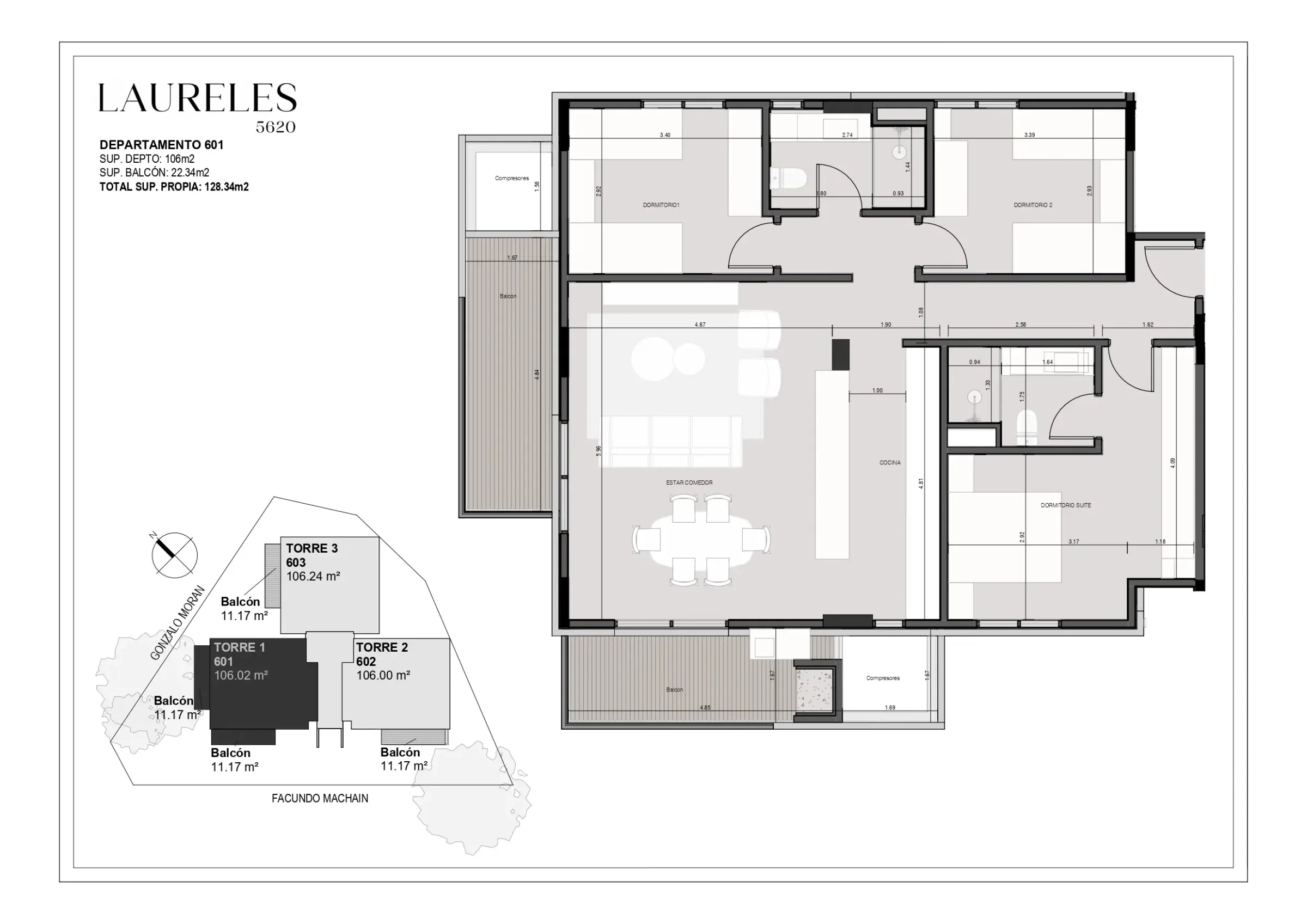 Laureles 5620 - Dpto 601 - Nivel 6 - Torre 1