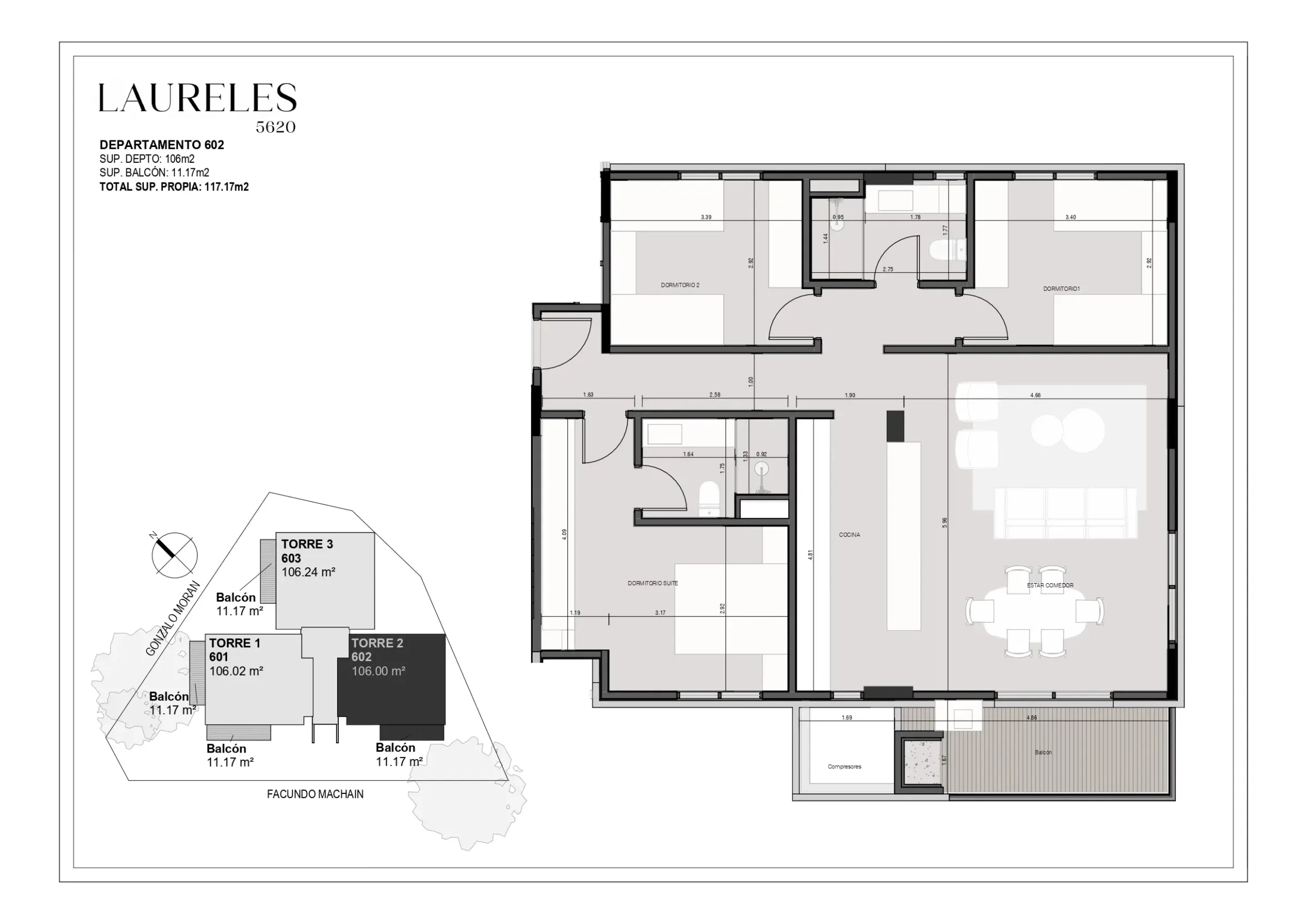 Laureles 5620 - Dpto 602 - Nivel 6 - Torre 2
