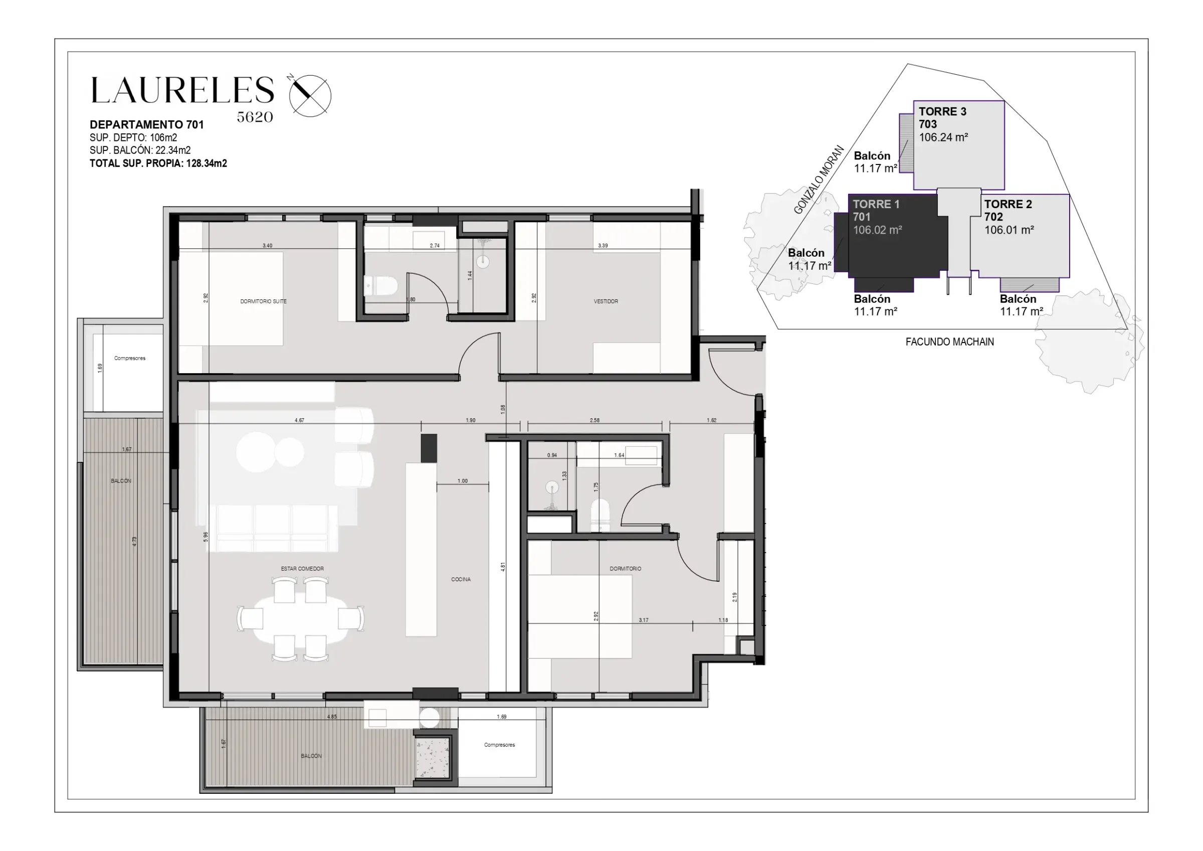 Laureles 5620 - Dpto 701 - Nivel 7 - Torre 1